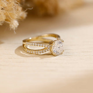 2 CT Round Three Stones Lab Grown Diamond Engagement Ring
