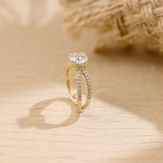 2 CT Round Three Stones Lab Grown Diamond Engagement Ring