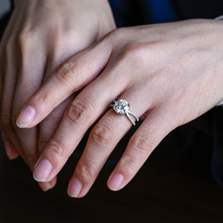2 CT Round Three Stones Lab Grown Diamond Engagement Ring