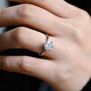 2 CT Round Three Stones Lab Grown Diamond Engagement Ring