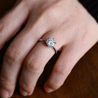 2 CT Round Three Stones Lab Grown Diamond Engagement Ring