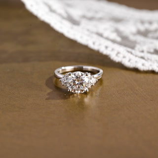 2 CT Round Three Stones Lab Grown Diamond Engagement Ring