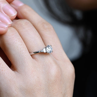 2 CT Round Three Stones Lab Grown Diamond Engagement Ring