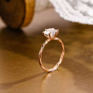 2 CT Round Three Stones Lab Grown Diamond Engagement Ring