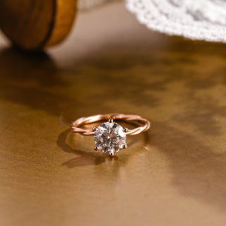 2 CT Round Three Stones Lab Grown Diamond Engagement Ring
