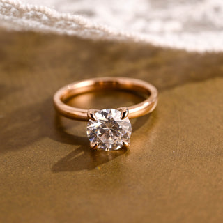 2 CT Round Three Stones Lab Grown Diamond Engagement Ring