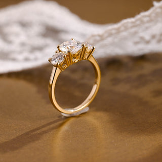 2 CT Round Three Stones Lab Grown Diamond Engagement Ring