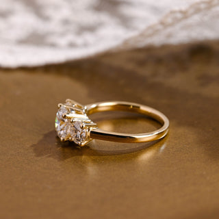2 CT Round Three Stones Lab Grown Diamond Engagement Ring
