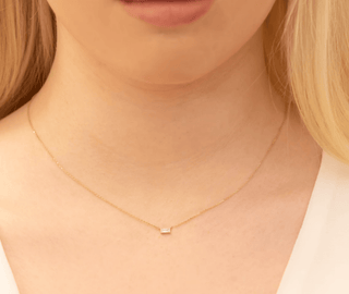 1.0 CT Round Bezel Solitaire Lab Grown Diamond Necklace