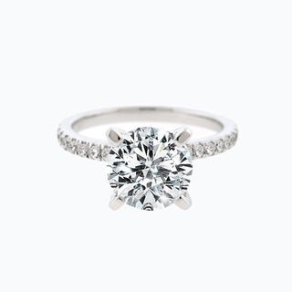1.50 CT Round Shaped Moissanite Solitaire Pave Setting Engagement Ring 1