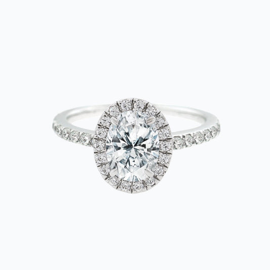 1.50 CT Oval Shaped Moissanite Halo Engagement Ring 1