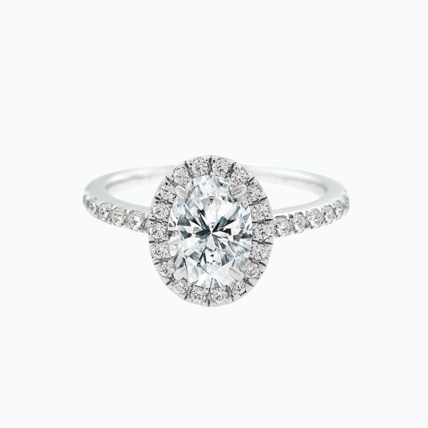 1.50 CT Oval Halo CVD F/VS2 Diamond Engagement Ring 1