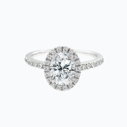 1.50 CT Oval Halo CVD F/VS2 Diamond Engagement Ring 1