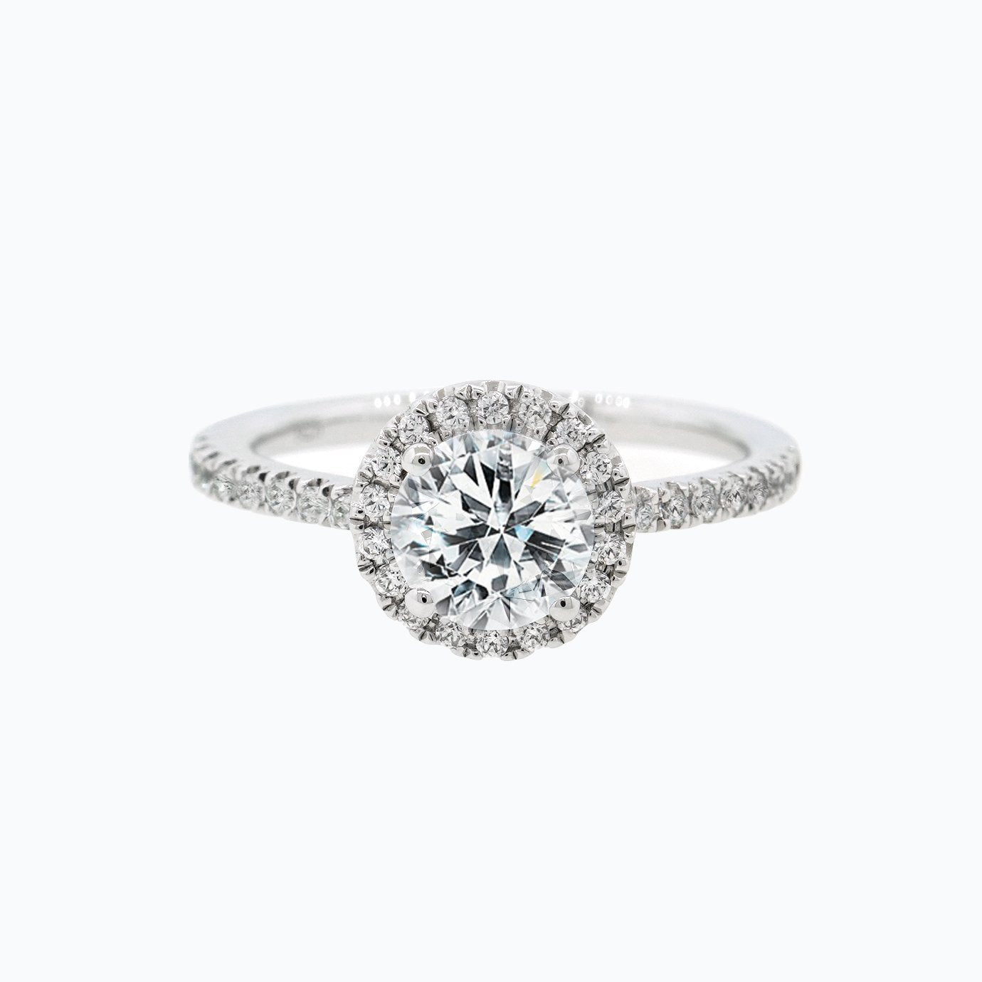 1.0 CT Round Shaped Moissanite Halo Engagement Ring 1