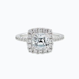 1.50 CT Cushion Shaped Moissanite Halo Engagement Ring 1