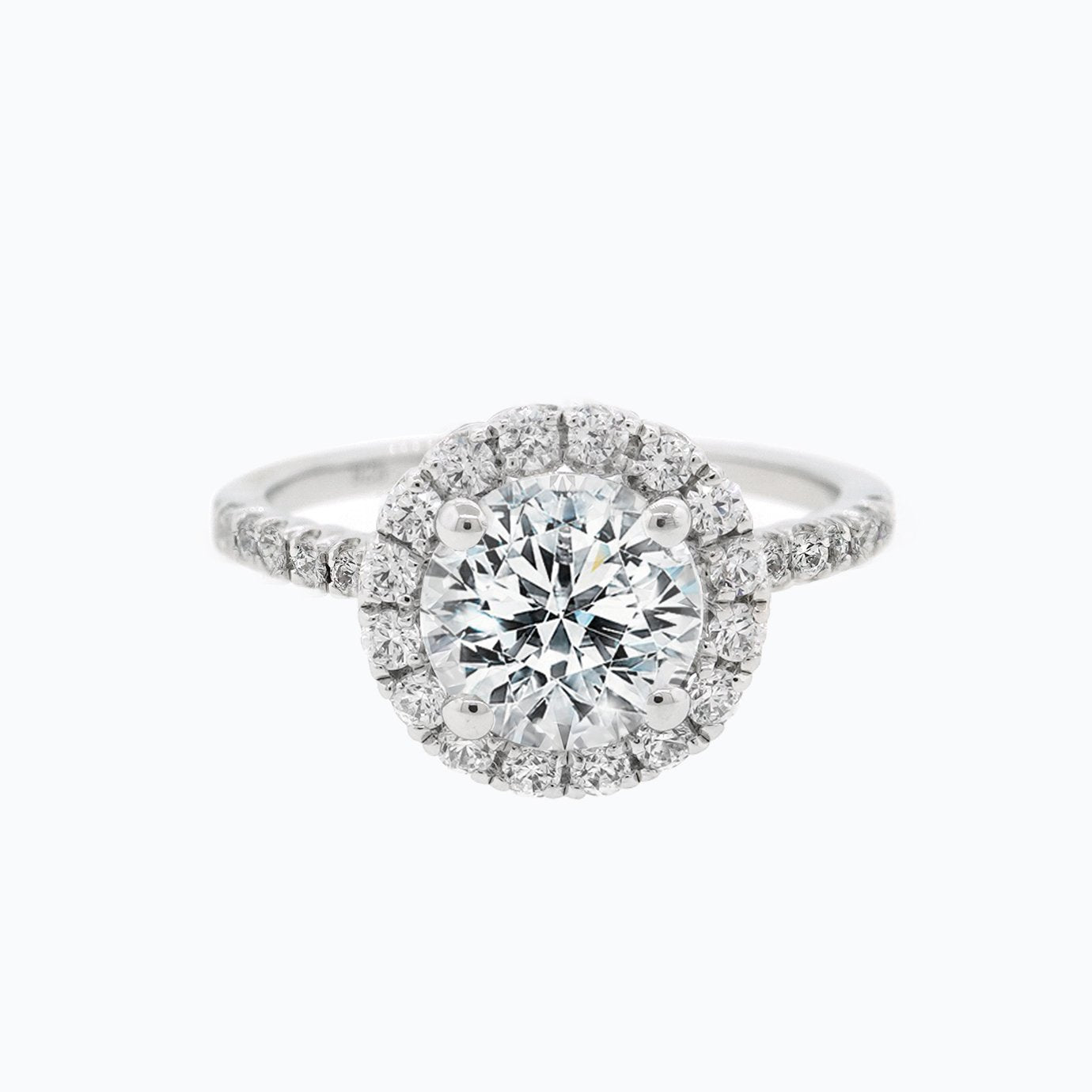 1.0 CT Round Shaped Moissanite Halo Engagement Ring 1