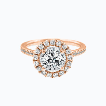 1.0 CT Round Halo CVD F/VS2 Diamond Engagement Ring 4