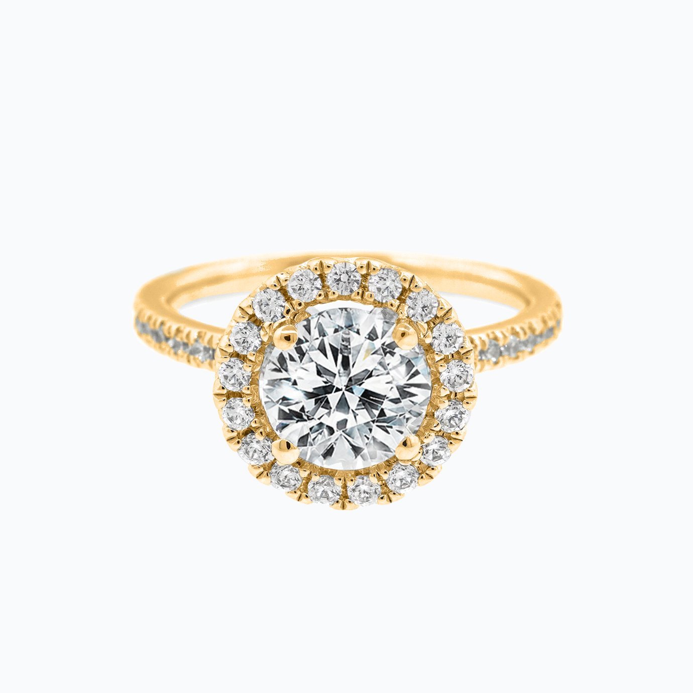 1.0 CT Round Halo CVD F/VS2 Diamond Engagement Ring 5