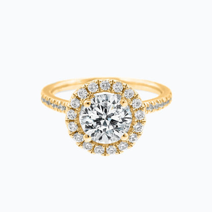 1.0 CT Round Halo CVD F/VS2 Diamond Engagement Ring 5