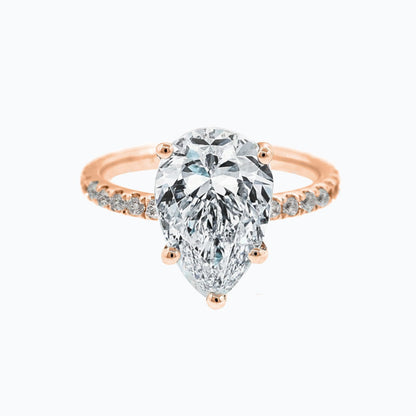 3.0 CT Pear Hidden Halo CVD F/VS2 Diamond Engagement Ring 5