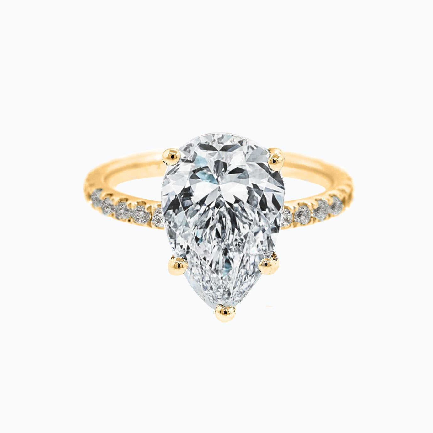 3.0 CT Pear Hidden Halo CVD F/VS2 Diamond Engagement Ring 6