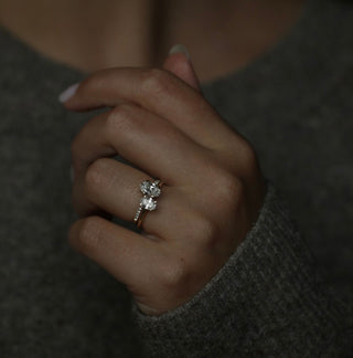 1.21 CT Oval Cut Pave CVD E/VS1 Diamond Engagement Ring 4