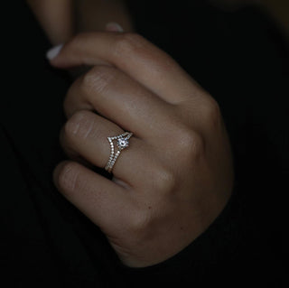 0.50 CT Round Cut Pave CVD E/VS1 Diamond Engagement Ring 5