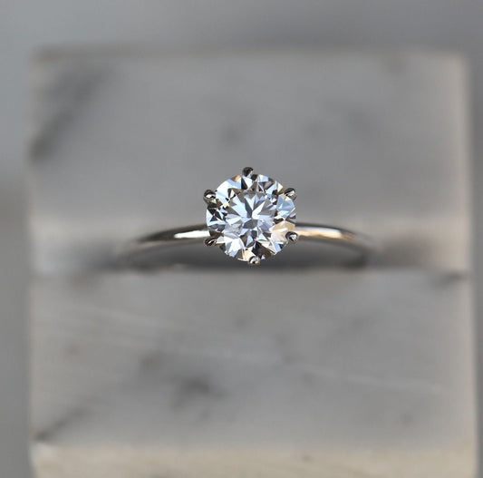 1.0 CT Round Solitaire CVD E/VS1 Diamond Engagement Ring 1