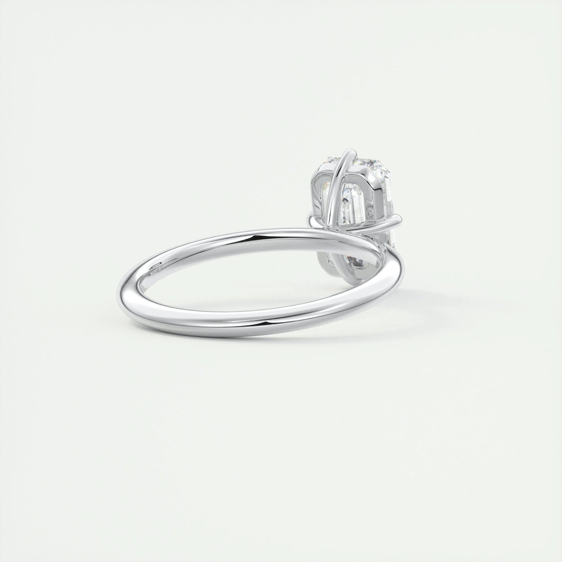 1.91 CT Emerald Cut Solitaire Moissanite Engagement Ring 3