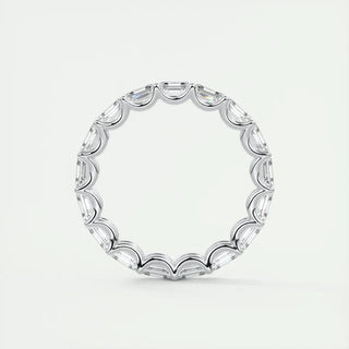 2.55 Emerald Cut East West Eternity Moissanite Bridal Wedding Band 5