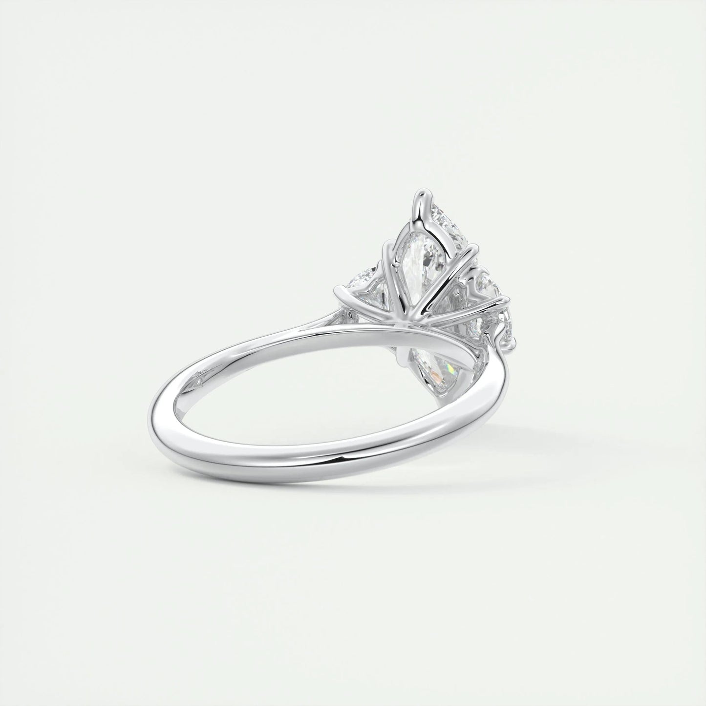 1.98 CT Marquise Cut Three Stone Moissanite Engagement Ring 3