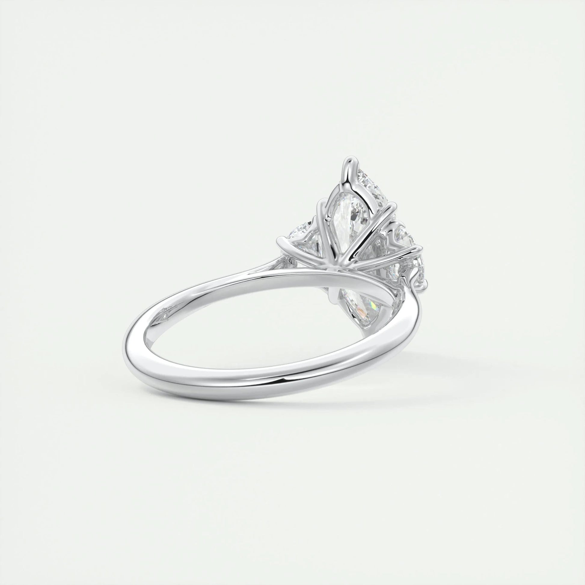 1.98 CT Marquise Cut Three Stone Moissanite Engagement Ring 3