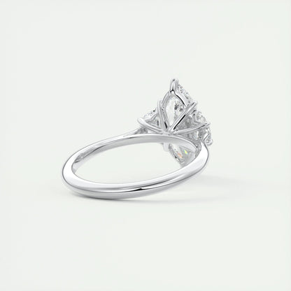 1.98 CT Marquise Cut Three Stone Moissanite Engagement Ring 3