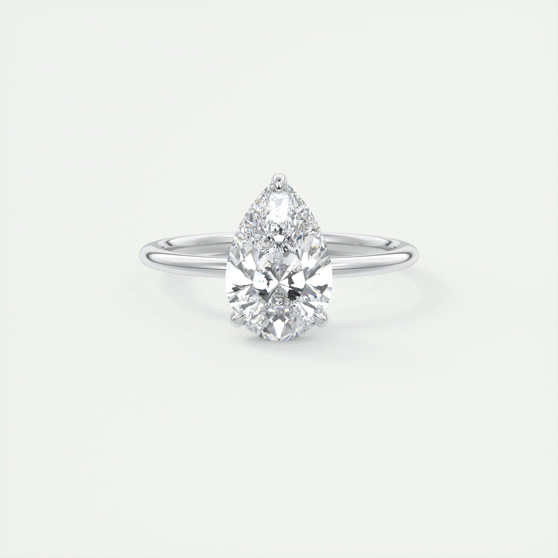1.93 CT Pear Cut Solitaire Moissanite Engagement Ring 1
