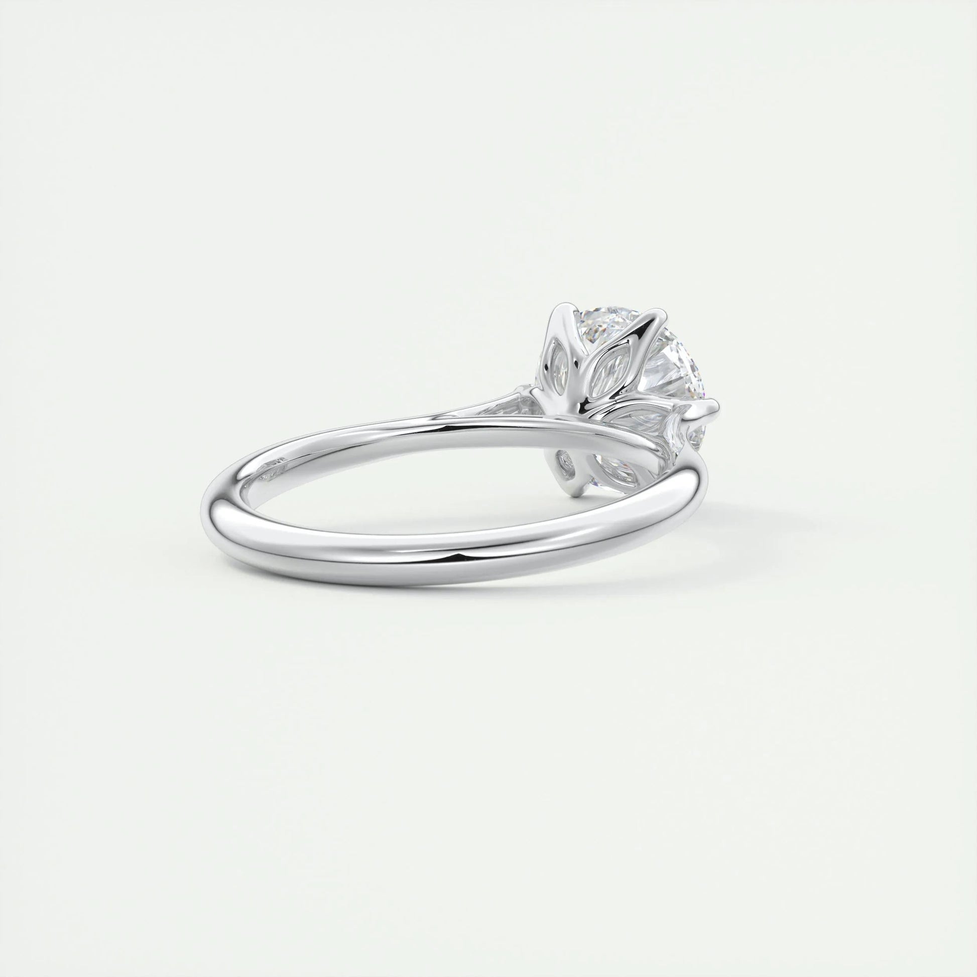 1.35 CT Round Cut Solitaire Moissanite Engagement Ring 3