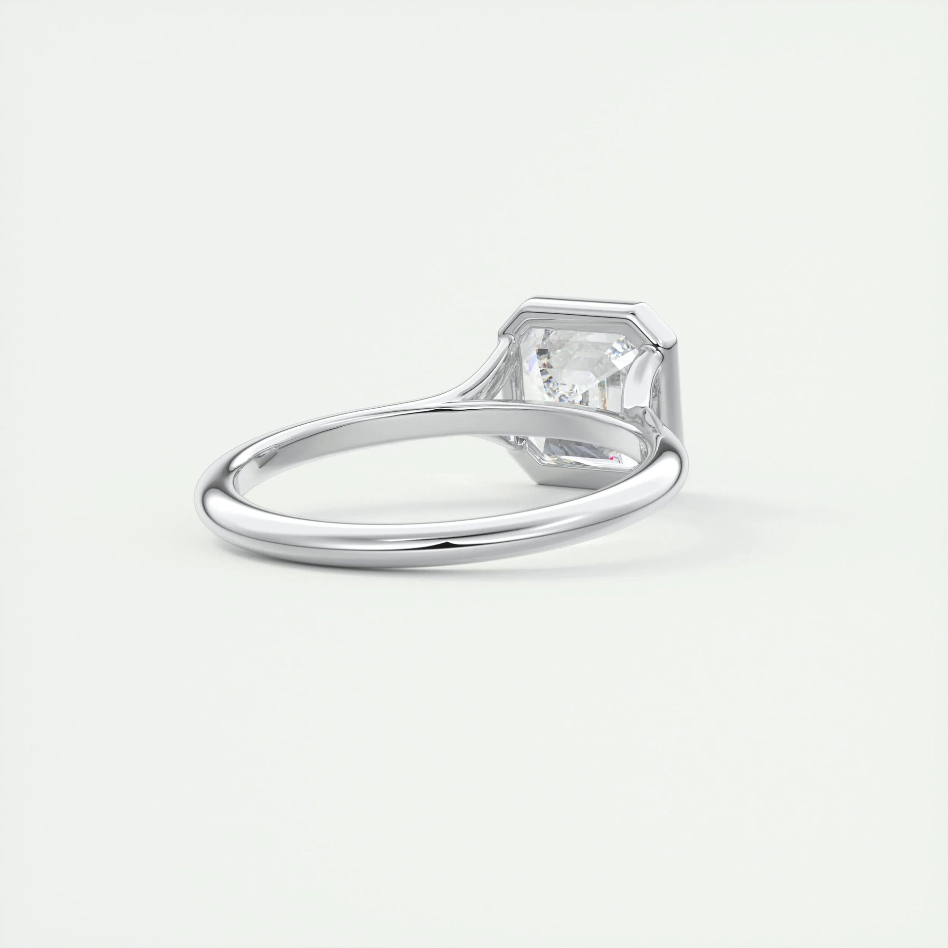 2 CT Asscher Bezel CVD F/VS1 Diamond Engagement Ring 3