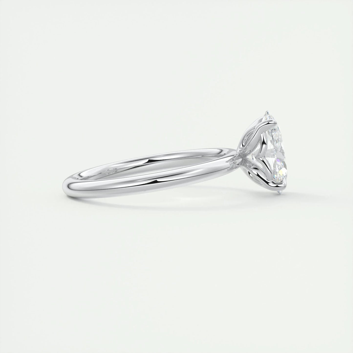 1.5 CT Oval Solitaire CVD F/VS1 Diamond Engagement Ring 3