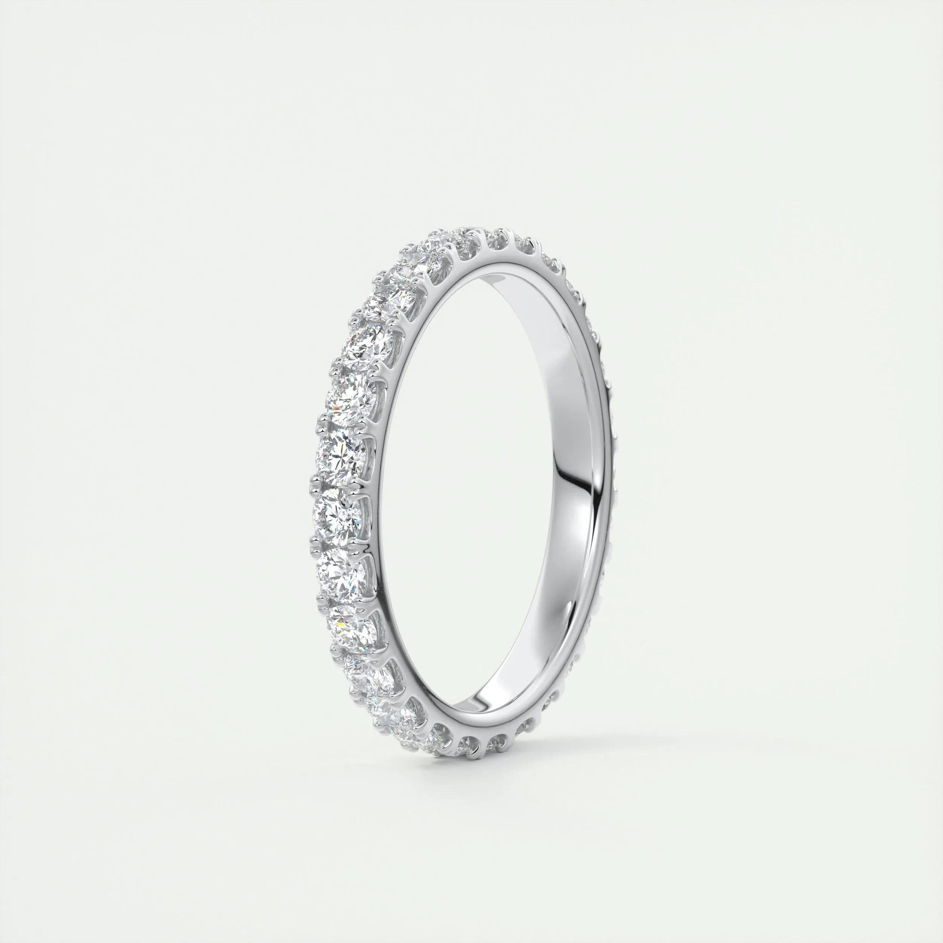 0.84 CT Round Full Eternity CVD EF/VVS Diamond Wedding Band 4