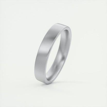 Satin-Finish Classic White Gold Men's Band 14