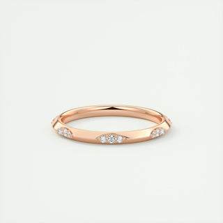 0.09 Round Cut Flush Moissanite Bridal Wedding Band 3