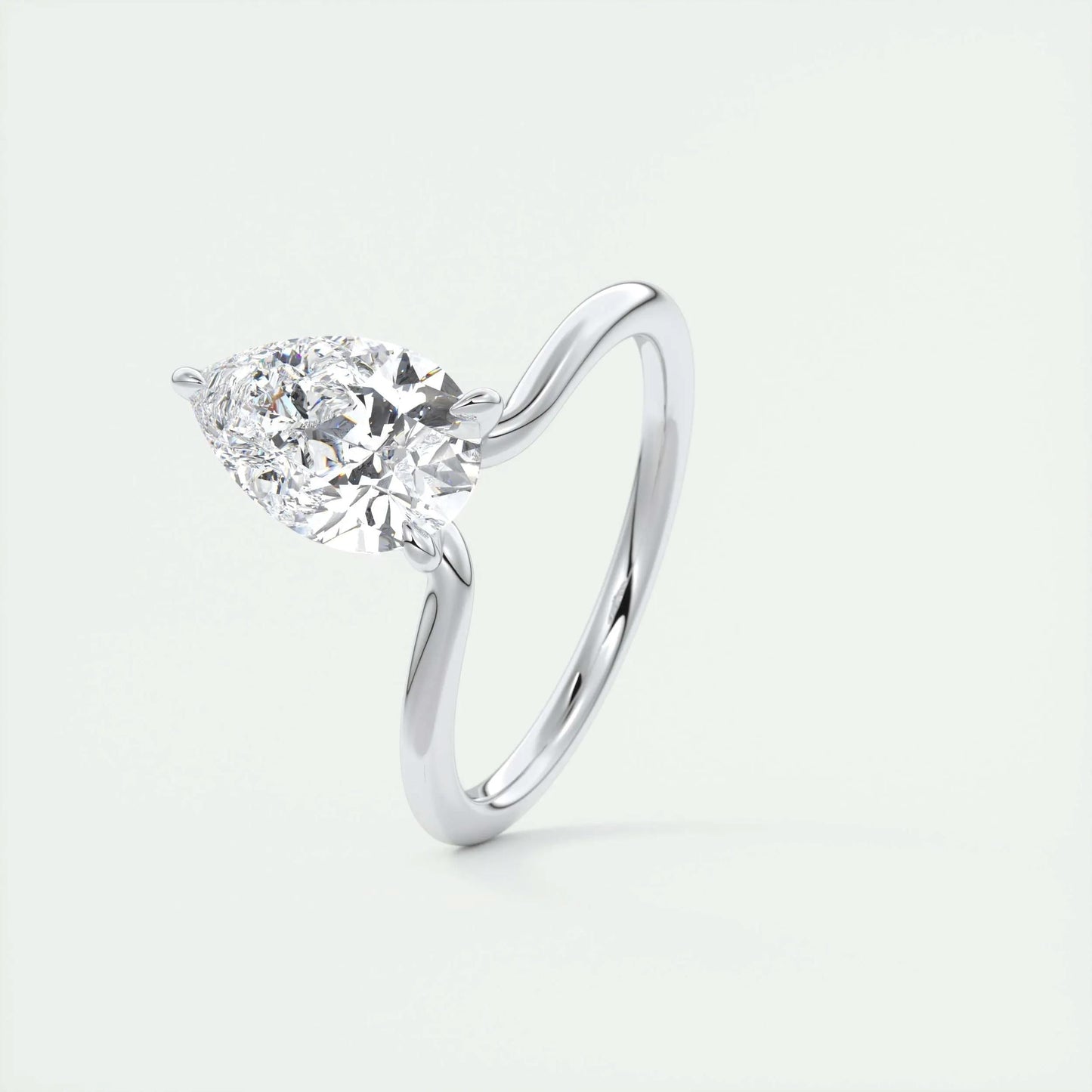 2 CT Pear Solitaire CVD F/VS1 Diamond Engagement Ring 4
