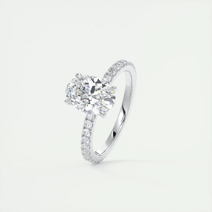 1.5 CT Oval Solitaire CVD F/VS1 Diamond Engagement Ring 4