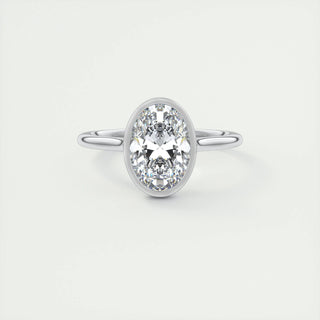 2 CT Oval Bezel CVD F/VS1 Diamond Engagement Ring 1