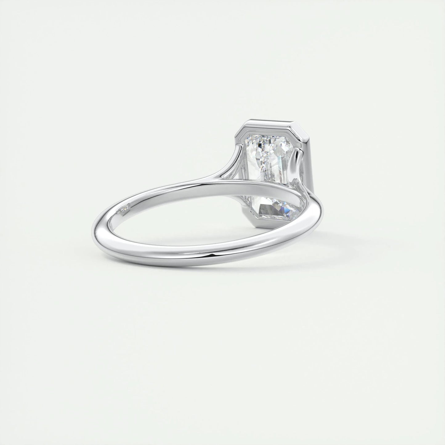 2 CT Emerald Bezel CVD F/VS1 Diamond Engagement Ring 3