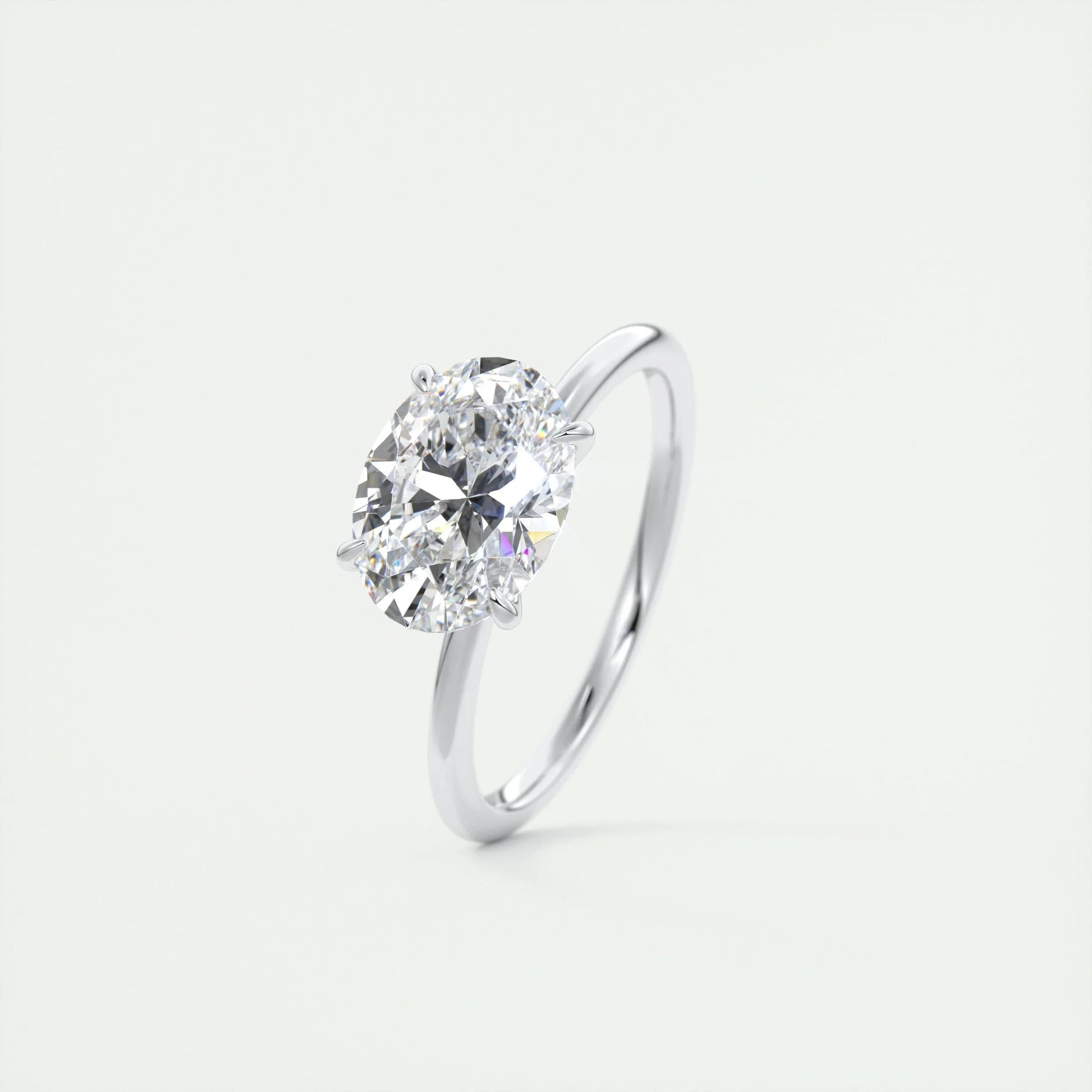 2 CT Oval Solitaire CVD F/VS1 Diamond Engagement Ring 4