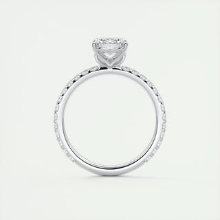1.75 CT Emerald Cut Pave CVD F/VS1 Diamond Engagement Ring 6