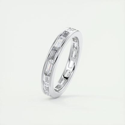 1.87 Emerald Cut Channel Moissanite Bridal Wedding Band 4