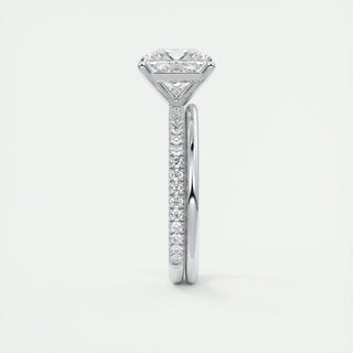 2 CT Princess Cut Pave CVD F/VS1 Diamond Engagement Ring 5