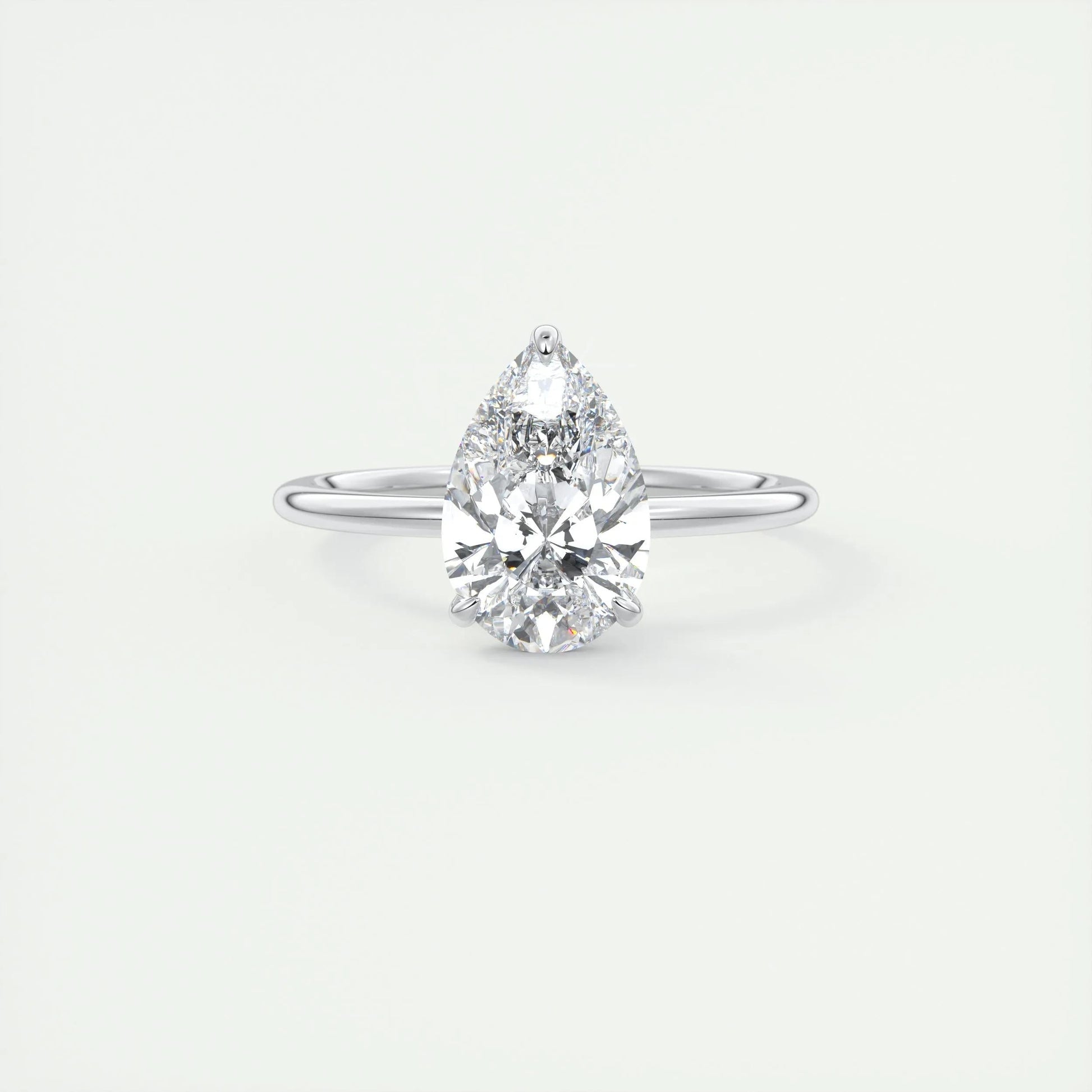 2 CT Pear Solitaire CVD F/VS1 Diamond Engagement Ring 1
