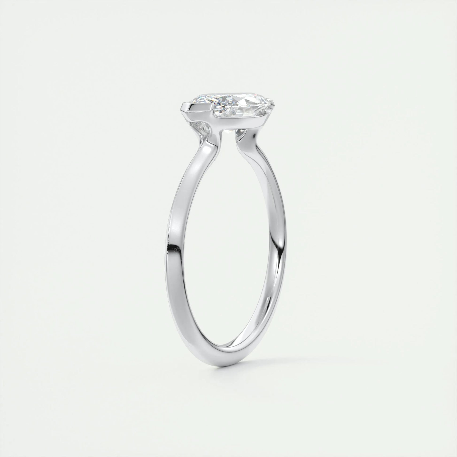 1.98 CT Marquise Half Bezel Solitaire Moissanite Engagement Ring 7